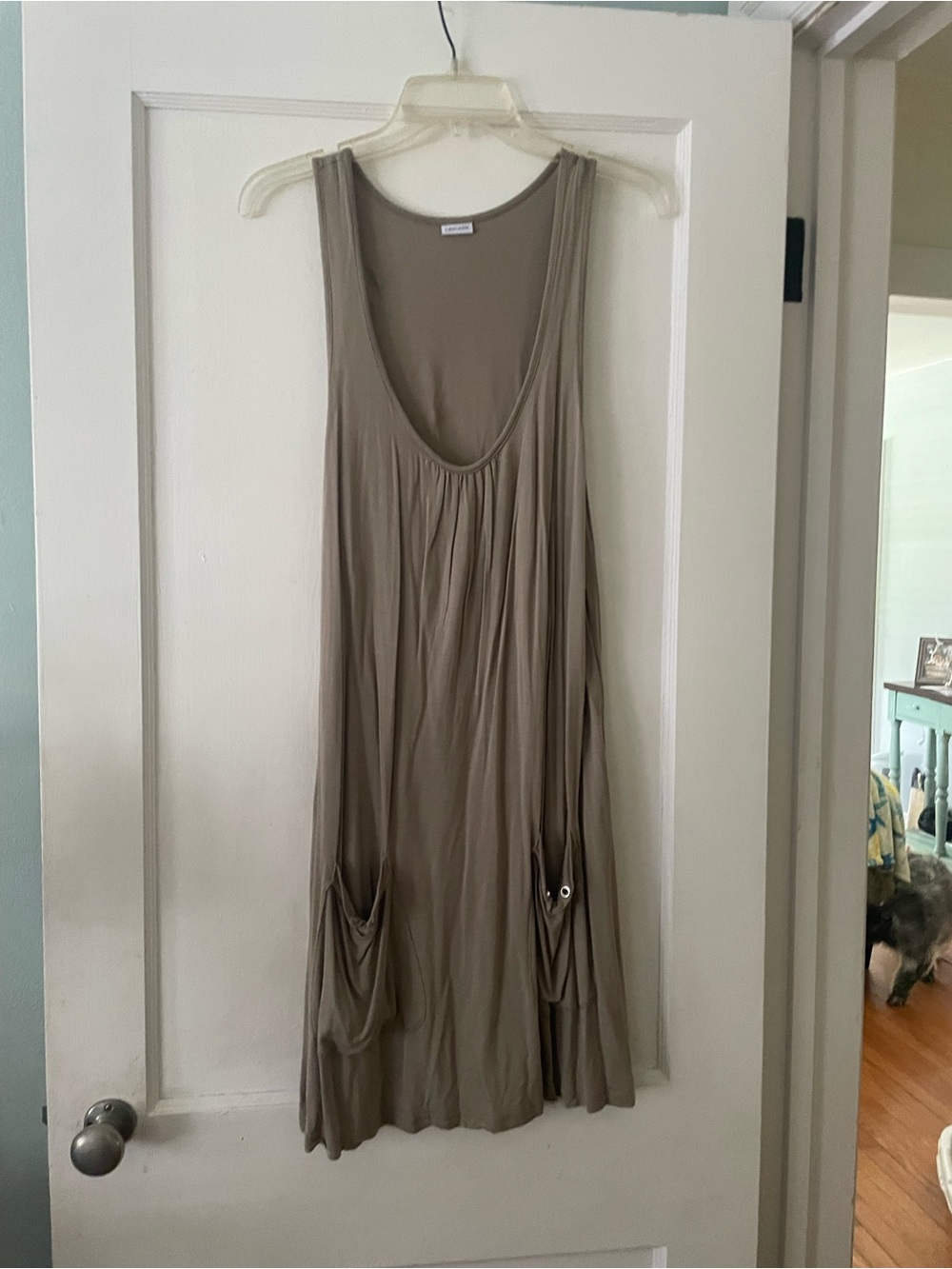 Women’s Taupe Midi Tank Dress with Pockets